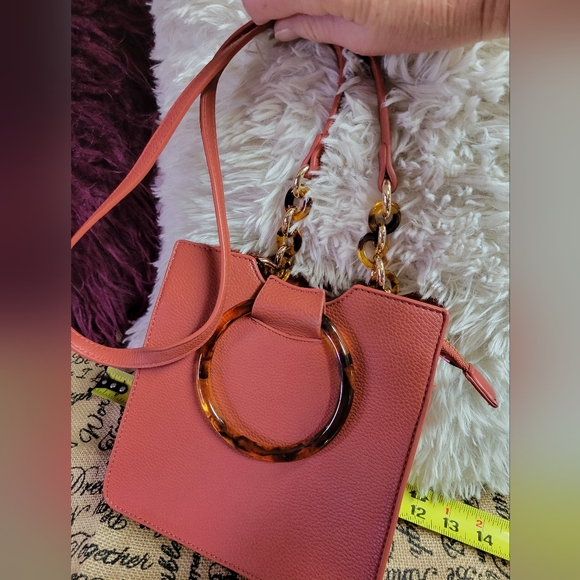 Dreams crossbody bag acrylic round handles light rust - Picture 4 of 14